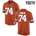 Youth Florida Gators #74 Fred Johnson NCAA Nike Orange Authentic Stitched College Football Jersey JZH0562MV